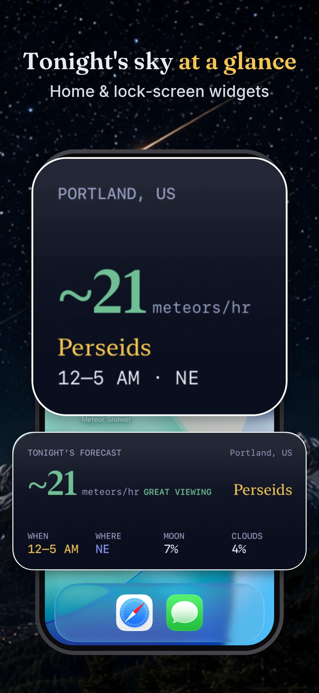 Home-screen widgets with tonight’s forecast